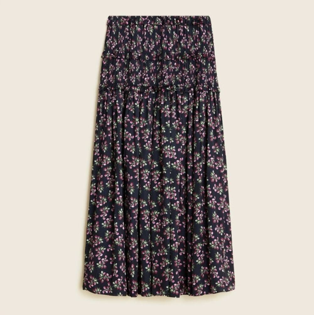 Featherweight satin skirt in twilight berry Size L